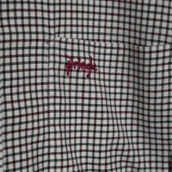 Pringle of Scotland LS BF Men's Shirt - Brown Gray White Plaid - Sz XL* - Picture 2 of 4